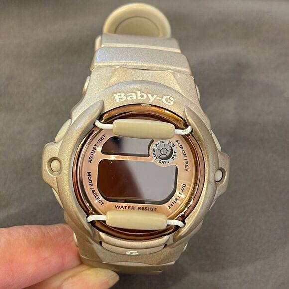 Casio Womens Water Shock Resistant Baby G Digital Wristwatch Cream Rose Gold - Picture 7 of 8